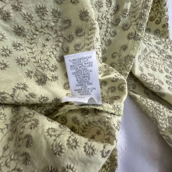 J. Jill Womens Medium Paisley Embroidered Button-Up Long Sleeve Shirt Medium - Picture 8 of 8